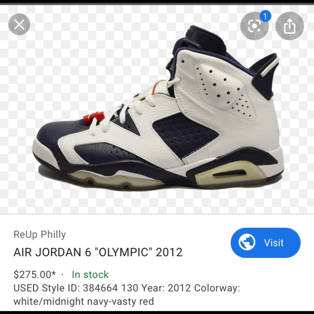 Jordan 6 Olympic - Size 6Y